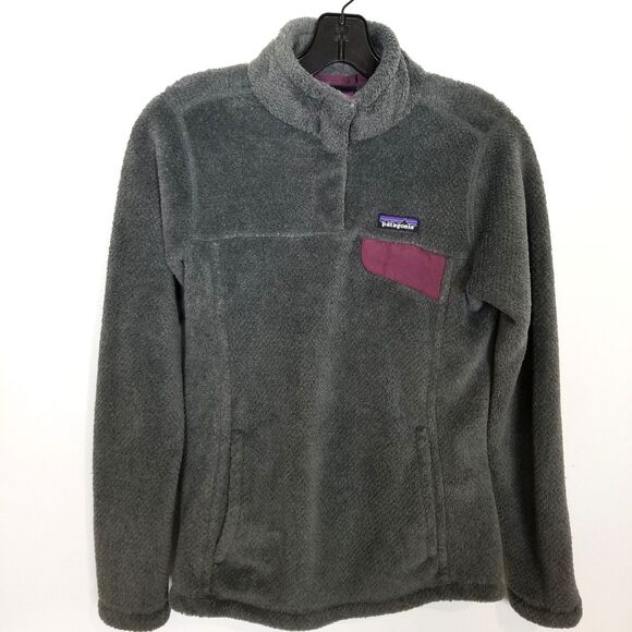 Patagonia Women's Re-Tool Snap-T Pullover Sweater Sz XS Gray Pocket Logo Outdoor - Picture 1 of 6